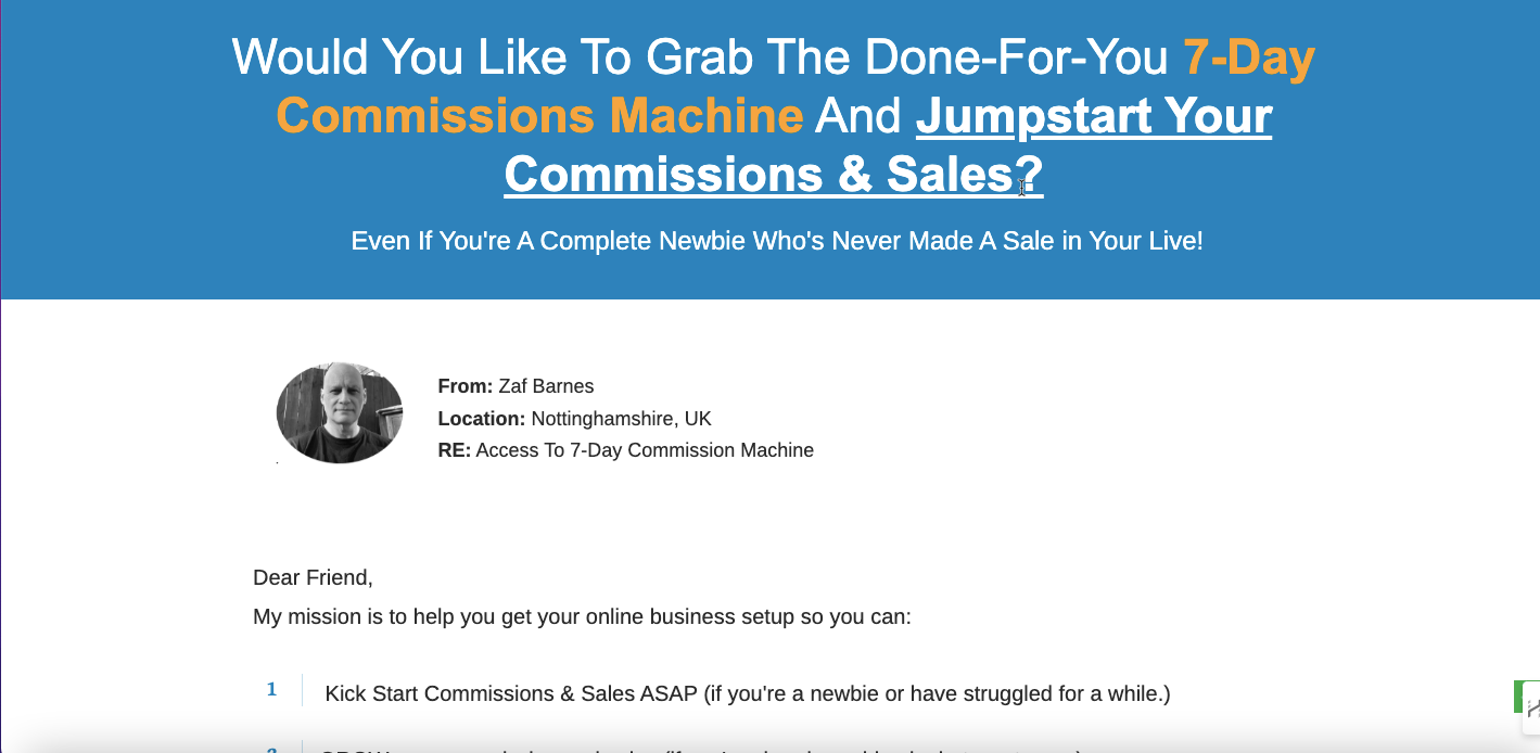 7 Day Commission Machine