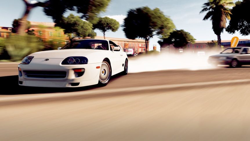 Picture of a speeding car